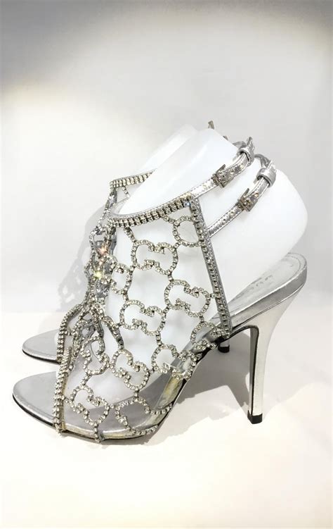 gucci crystal heels|Gucci heels open toe.